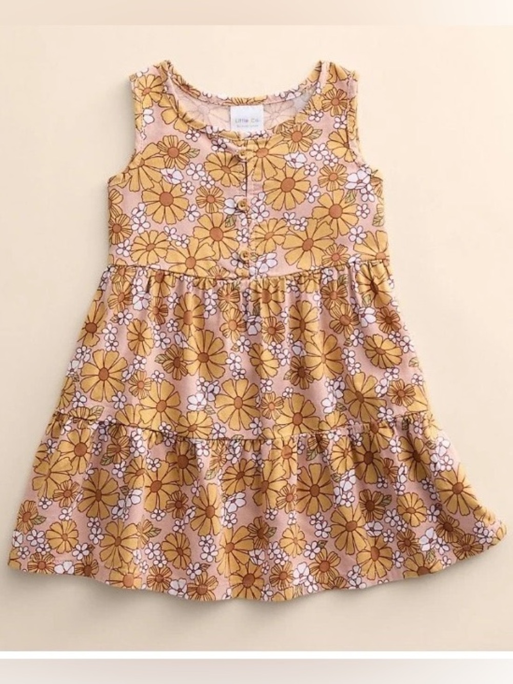 Little Co. by Lauren Conrad- Henley Woven Dress, Soft Pink, 3T
